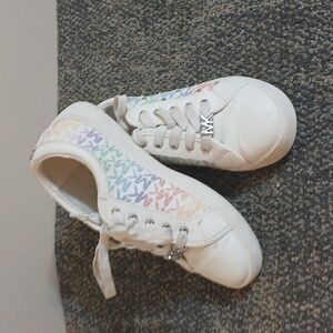 Michael Kors little girl size 3 sneakerJem Crystal pastel MK and jewelry…